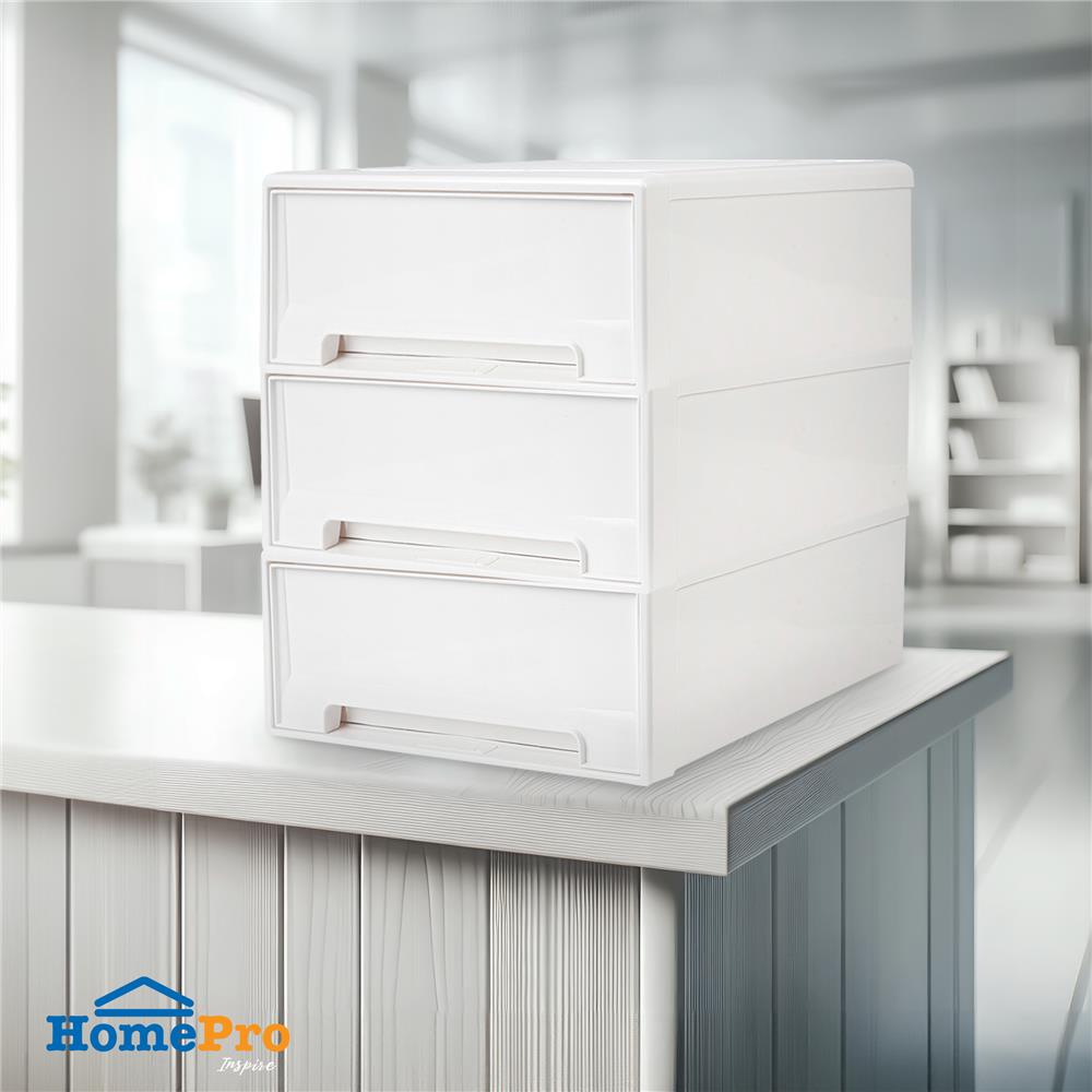 กล่องลิ้นชัก STACKO NETA SIZE S 45X44X17.7 ซม. สีขาว