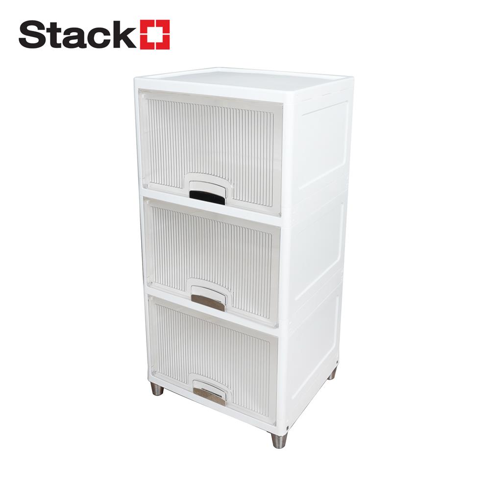 ตู้บานเปิดบน 3 ชั้น STACKO MOREZ 45X38X90 ซม. สีขาว