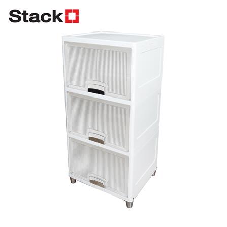 ตู้บานเปิดบน 3 ชั้น STACKO MOREZ 45X38X90 ซม. สีขาว_0
