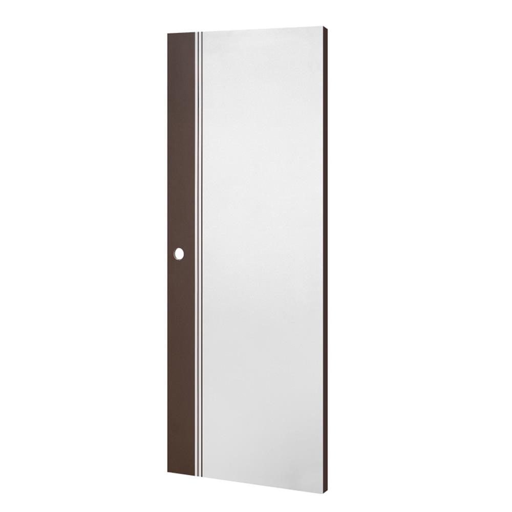 ประตูภายนอก UPVC ECO-DOOR ED2 80X200 ซม. สีขาว-โอ๊ค เจาะลูกบิด