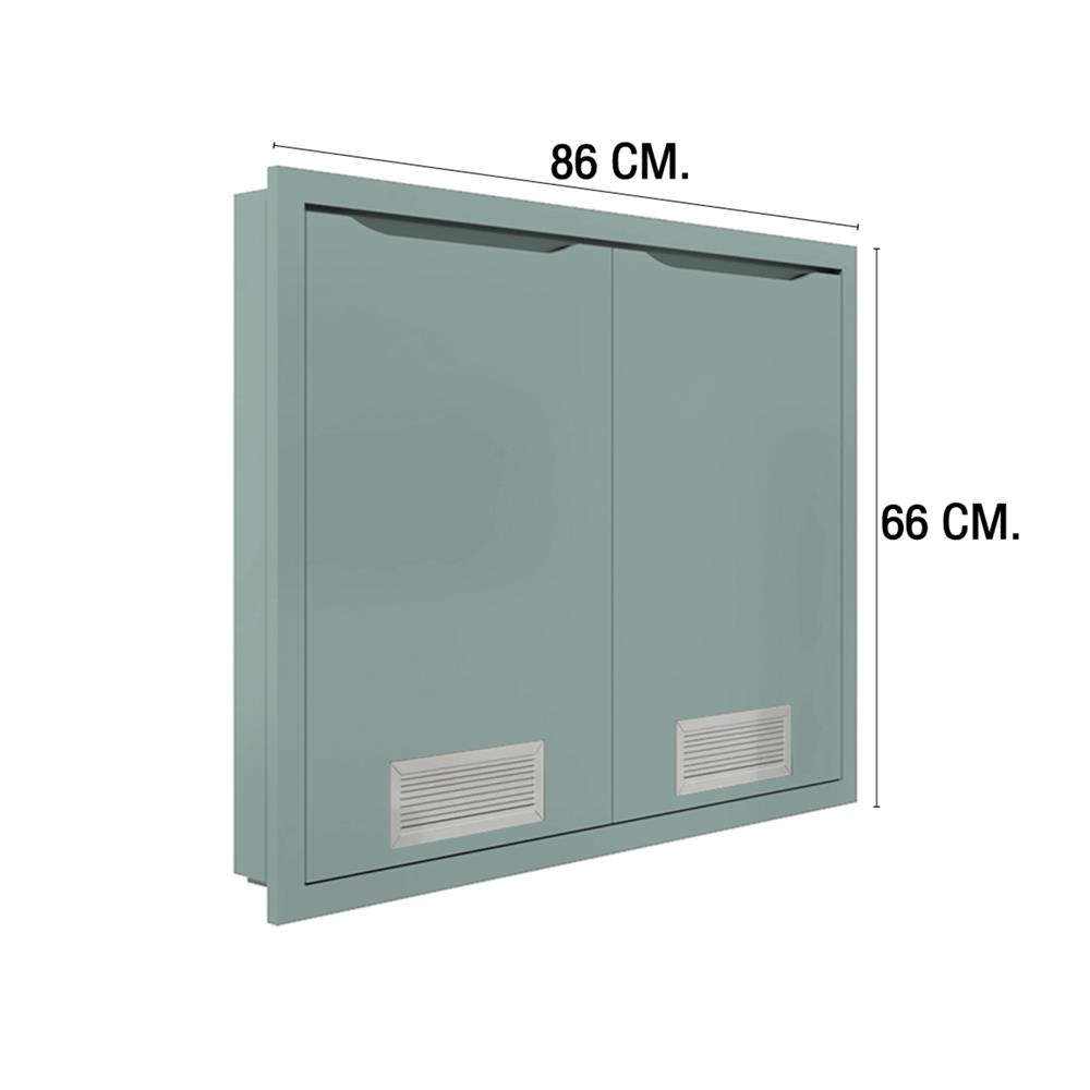 บานซิงค์คู่พร้อมช่องระบายอากาศ MJ EC 86x66 ซม. สี SEA SALT