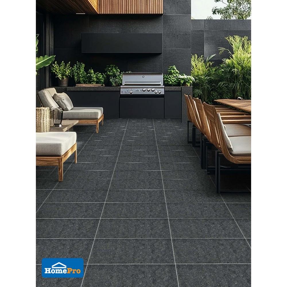 กระเบื้องพื้นพอร์ซเลน 30x60 ซม. COTTO ESPANA เมเทออร์ แอนตราซิต้า R11 ดำ 1.08 ตร.ม.