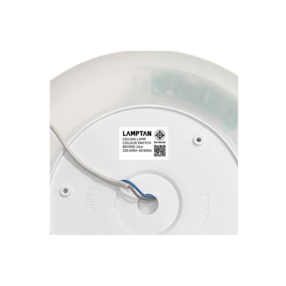 ไฟเพดาน LED LAMPTAN BEHIND 11.5 นิ้ว 24 วัตต์ DAYLIGHT/COOL WHITE/WARM WHITE สีขาว