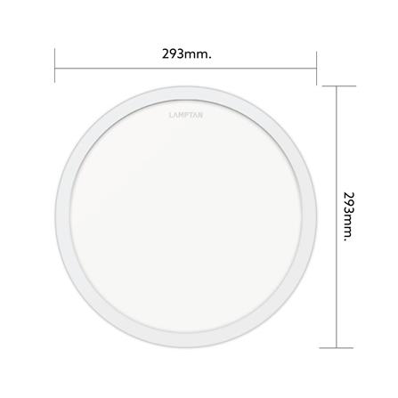 ไฟเพดาน LED LAMPTAN BEHIND 11.5 นิ้ว 24 วัตต์ DAYLIGHT/COOL WHITE/WARM WHITE สีขาว_6