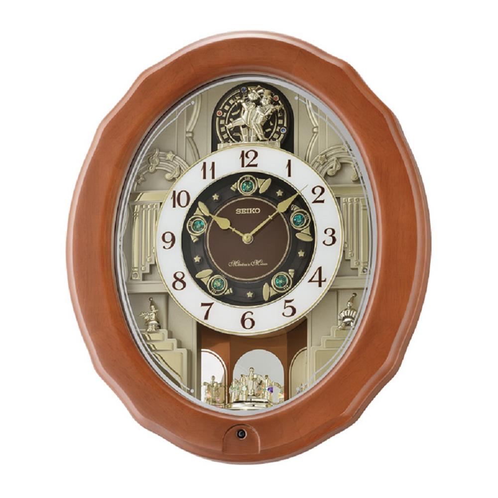 นาฬิกาแขวน SEIKO CLOCKS QXM604B 19X16 นิ้ว สีน้ำตาล