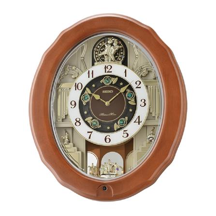 นาฬิกาแขวน SEIKO CLOCKS QXM604B 19X16 นิ้ว สีน้ำตาล_0