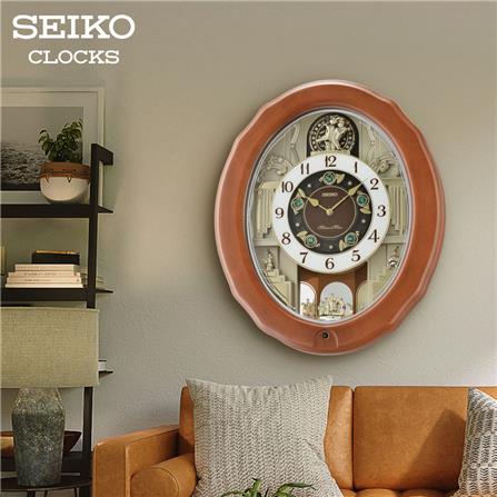 นาฬิกาแขวน SEIKO CLOCKS QXM604B 19X16 นิ้ว สีน้ำตาล_5