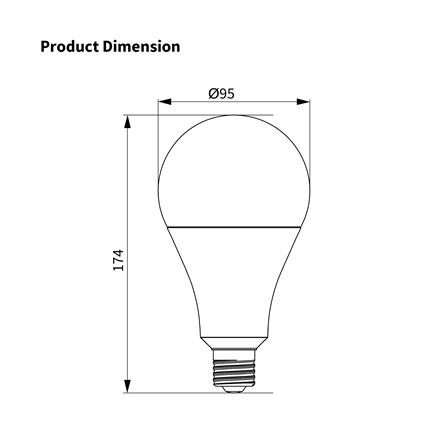 หลอด LED SHINING A95 26 วัตต์ DAYLIGHT E27_7