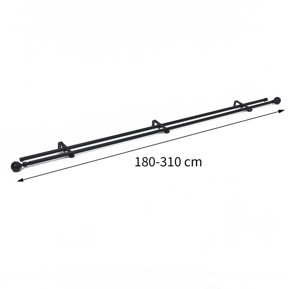 ราง 2 ชั้น ยืดหด HOME LIVING STYLE METAL 180-310 ซม. สีดำ