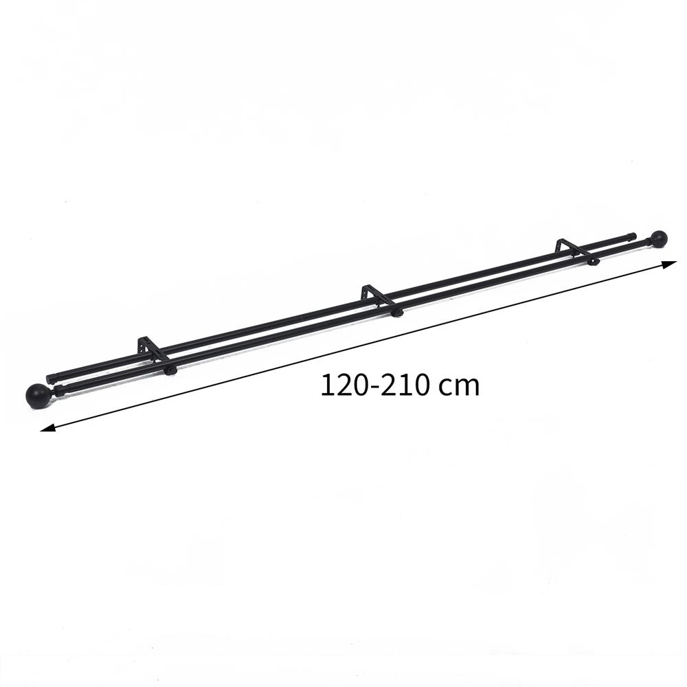 ราง 2 ชั้น ยืดหด HOME LIVING STYLE METAL 120-210 ซม. สีดำ