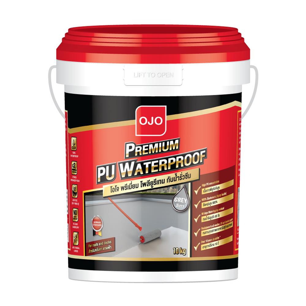 โพลียูรีเทนทากันซึม OJO PREMIUM PU WATERPROOF 10 กก. สีเทา