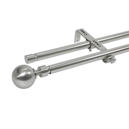 ราง 2 ชั้น ยืดหด HOME LIVING STYLE METAL 120-210 ซม. สีเงิน_1