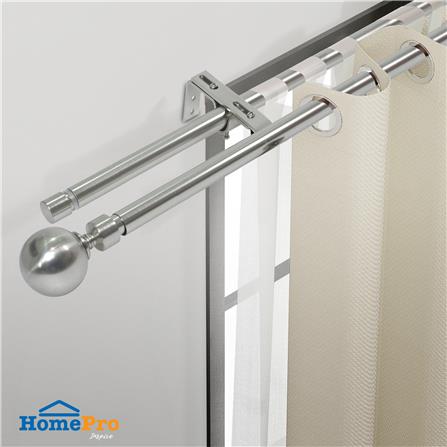 ราง 2 ชั้น ยืดหด HOME LIVING STYLE METAL 120-210 ซม. สีเงิน_3