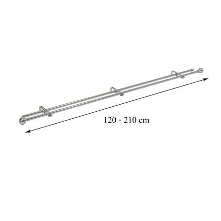 ราง 2 ชั้น ยืดหด HOME LIVING STYLE METAL 120-210 ซม. สีเงิน_4