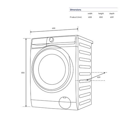 เครื่องซักอบผ้าฝาหน้าพร้อมขาตั้ง ELECTROLUX EWW1023P5WC 10/7 กก. 1200RPM อินเวอร์เตอร์ สีขาว_9