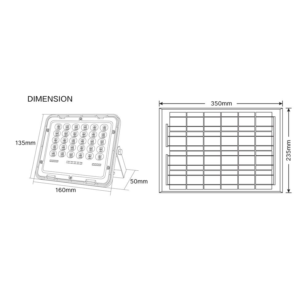 สปอตไลท์ SOLAR SHINING GALAXY 70 วัตต์ DAYLIGHT สีดำ