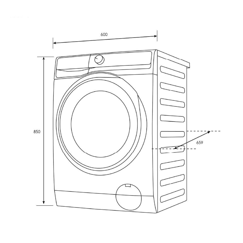 เครื่องซักผ้าฝาหน้าพร้อมขาตั้ง ELECTROLUX EWF1043R7WC 10 กก. 1400RPM อินเวอร์เตอร์ สีขาว