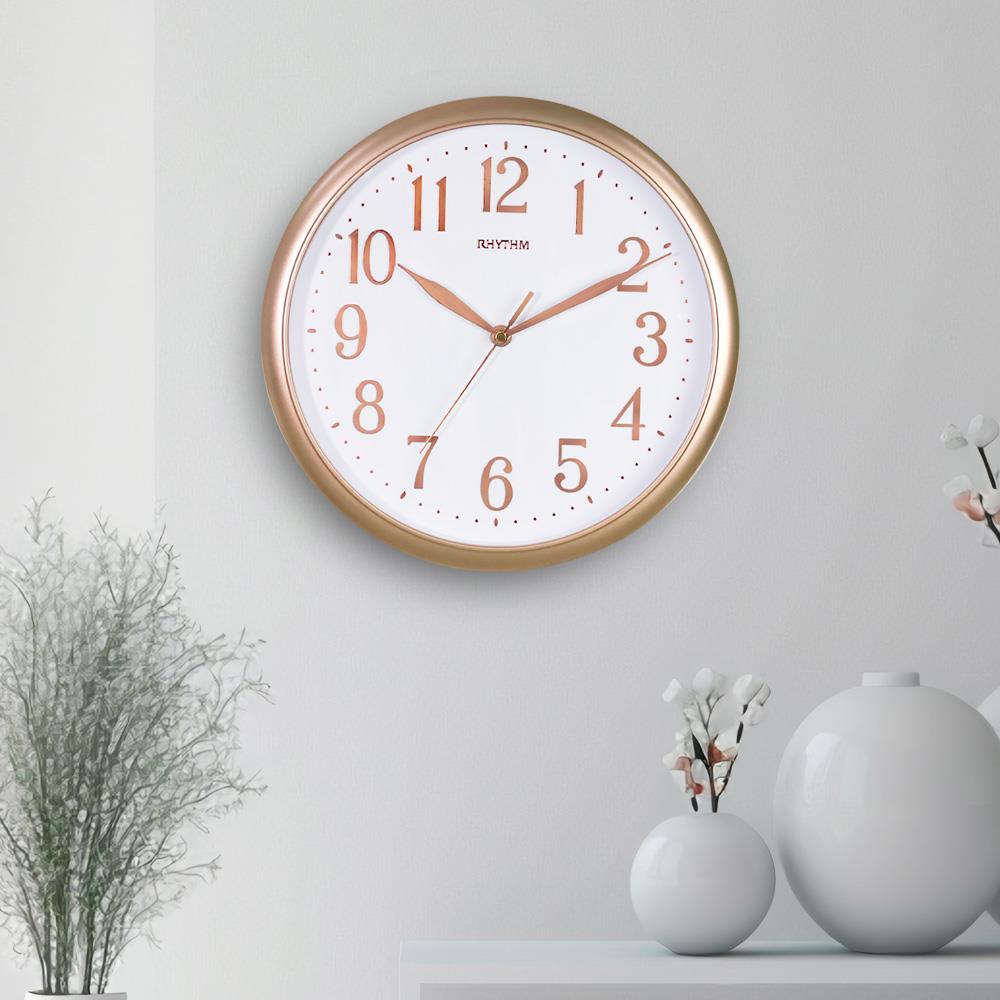 นาฬิกาแขวน RHYTHM CMG613BR13 12 นิ้ว สีโรสโกลด์