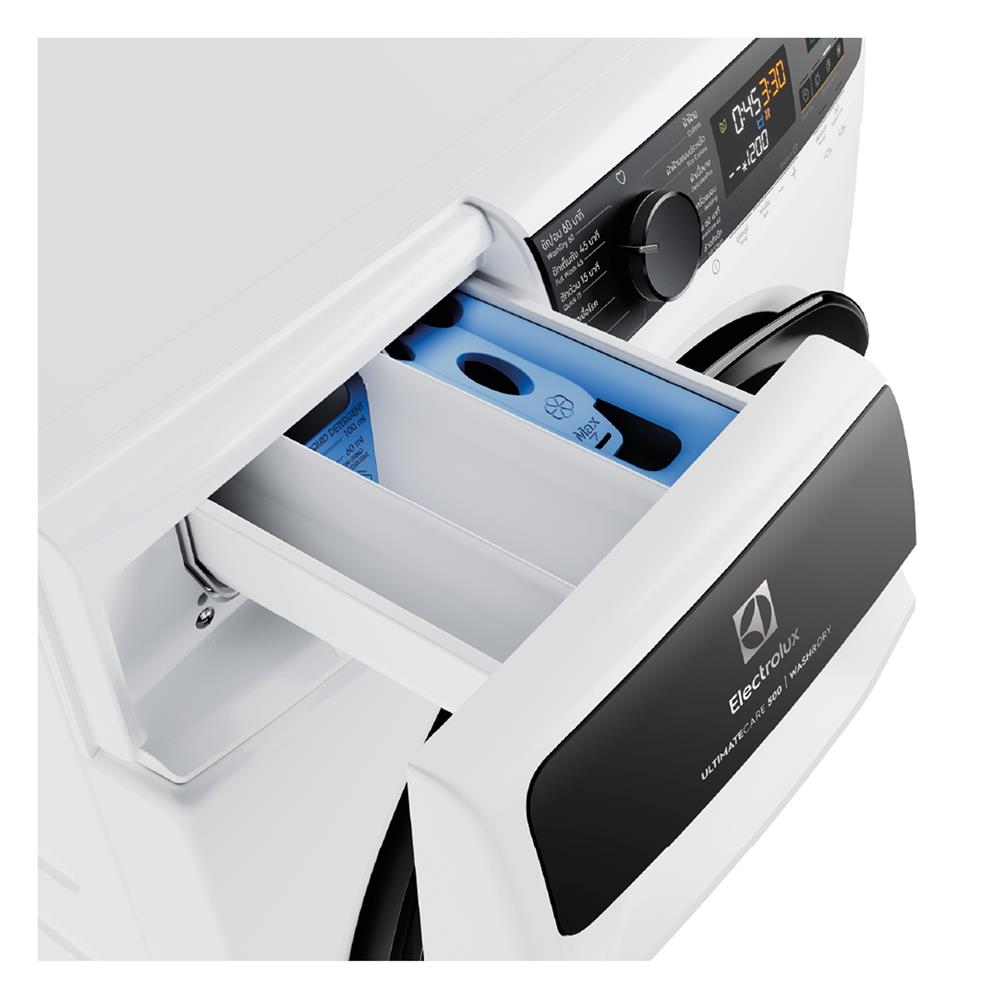 เครื่องซักอบผ้าฝาหน้าพร้อมขาตั้ง ELECTROLUX EWW9023P5WC 9/6 กก. 1200RPM อินเวอร์เตอร์ สีขาว