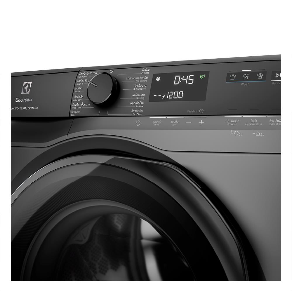 เครื่องซักผ้าฝาหน้าพร้อมขาตั้ง ELECTROLUX EWF9023P5SC 9 กก. 1200RPM อินเวอร์เตอร์ สีเทาเข้ม