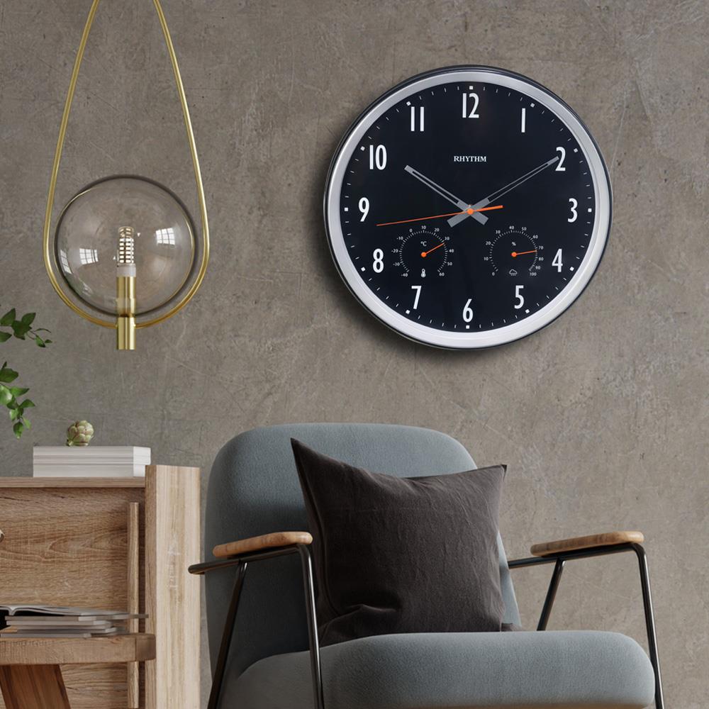 นาฬิกาแขวน RHYTHM CFG727NR02 14 นิ้ว สีดำ