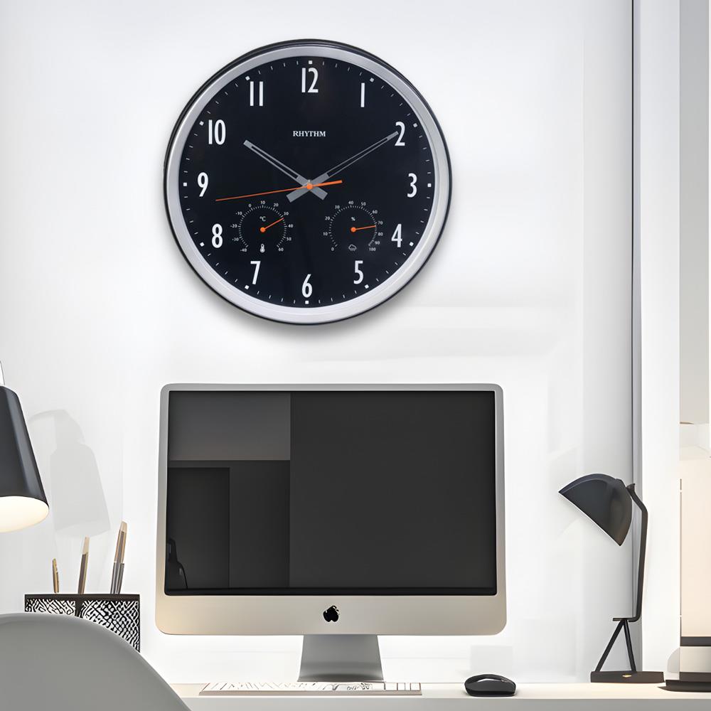 นาฬิกาแขวน RHYTHM CFG727NR02 14 นิ้ว สีดำ