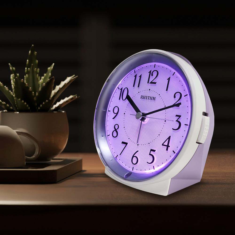 นาฬิกาปลุก RHYTHM 8RE669SR12 4.5 นิ้ว สีขาว