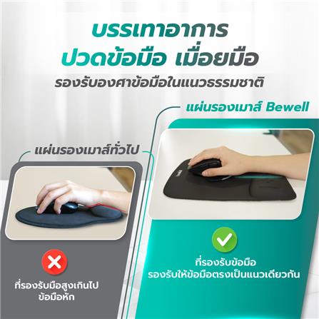 แผ่นรองเมาส์เพื่อสุขภาพ BEWELL G097172-OF013 สีดำ_4