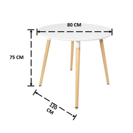 โต๊ะอาหาร FURINTREND TALE TABLE 2 80 ซม. สีขาว_2