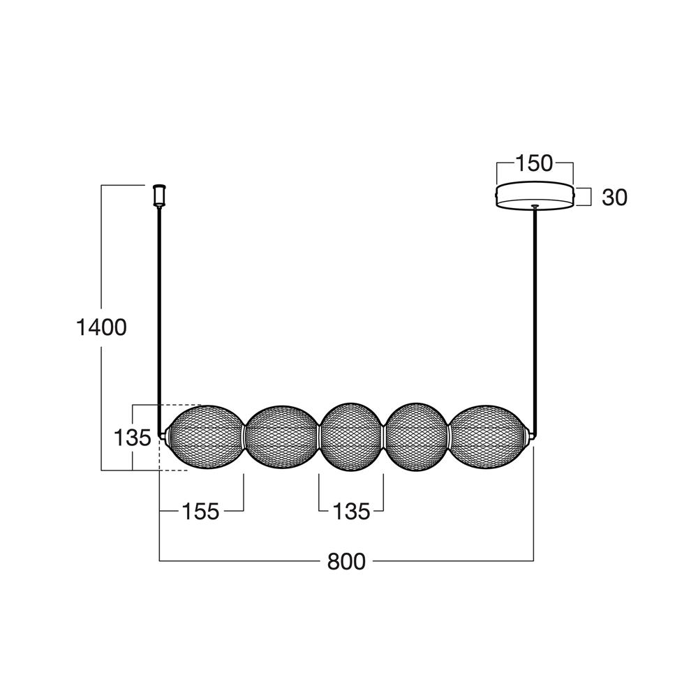 ไฟช่อ LED L&E 01-A0256 19 วัตต์ WARM WHITE สีทอง/ดำ 1 หัว
