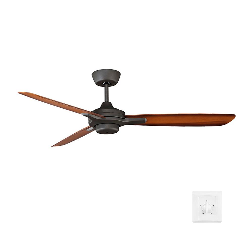 พัดลมไม่มีโคมไฟ MR.KEN 25-01727 52 นิ้ว สีเทา/น้ำตาล