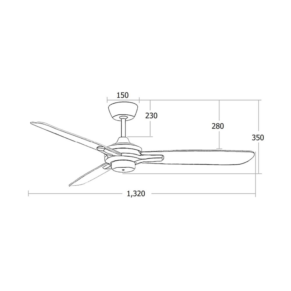 พัดลมไม่มีโคมไฟ MR.KEN 25-01727 52 นิ้ว สีเทา/น้ำตาล