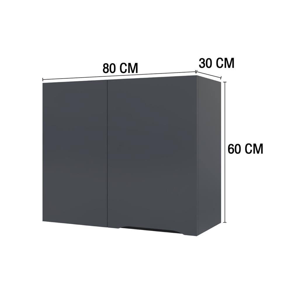 ตู้เข้ามุมซ้าย MJ ECO 80x60 ซม. สี GREY GRAPHITE