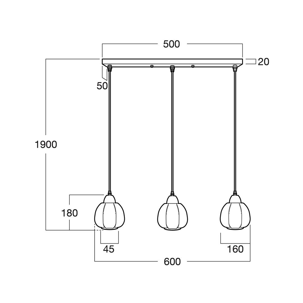 ไฟช่อ LUMAX 01-03134 สีทอง/เหลือง 3 หัว