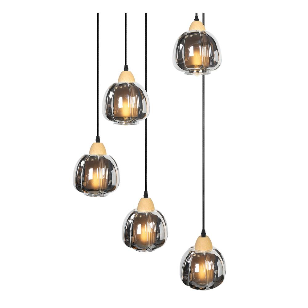 ไฟช่อ LUMAX 01-03135 สีดำ/ใส 5 หัว