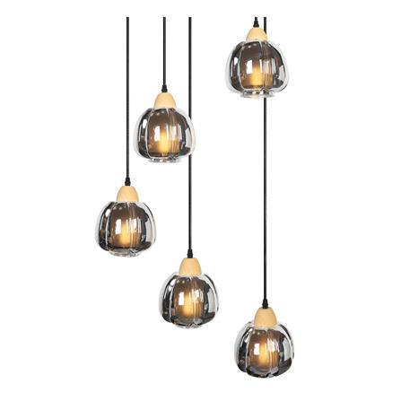 ไฟช่อ LUMAX 01-03135 สีดำ/ใส 5 หัว_1