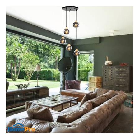 ไฟช่อ LUMAX 01-03135 สีดำ/ใส 5 หัว_2