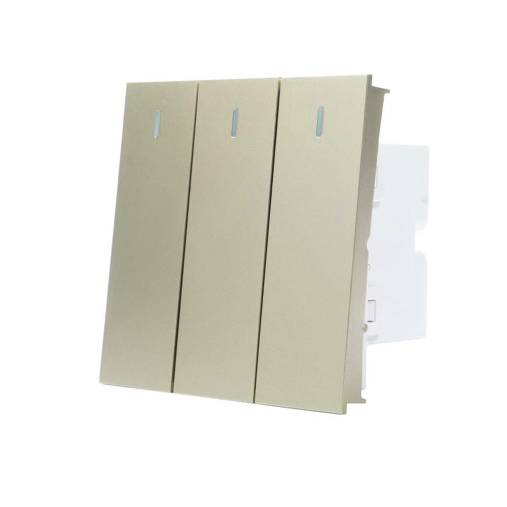 สวิตซ์ 1 ทาง 3 ช่อง SIZE L SIMON 52S-031L-G7 สีทอง