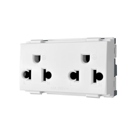 เต้ารับคู่มีกราวด์ 3 ขา 16 แอมป์ 250 โวลต์ HACO แบบแนวตั้ง TJ-W8416V2A สีขาว_1