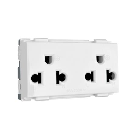 เต้ารับคู่มีกราวด์ 3 ขา 16 แอมป์ 250 โวลต์ HACO แบบแนวตั้ง TJ-W8416V2A สีขาว_2