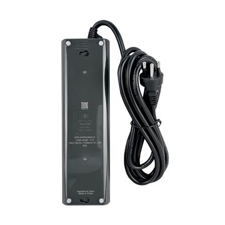 รางปลั๊กไฟ 4 ช่อง 1 สวิตช์ 1 USB-A 1 USB-C HACO EPN-S4EBUSBAC/3 16 แอมป์ 3 ม._3