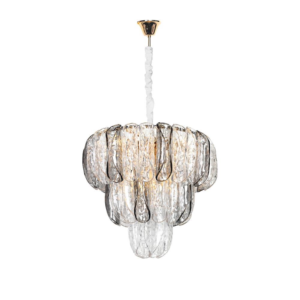 ไฟช่อ L&E 01-03117 สีดำ/ใส/ทอง 12 หัว