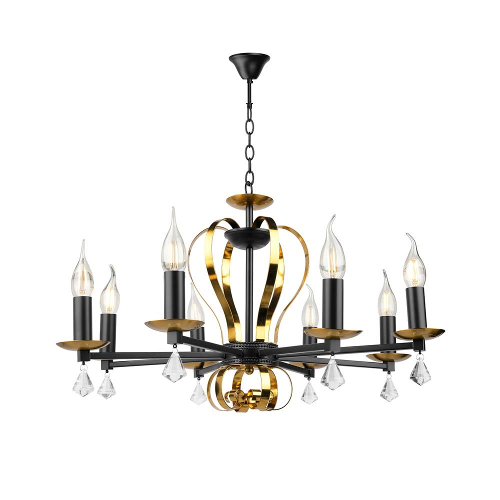 ไฟช่อ LUMAX 01-03129 สีดำ/ทอง 8 หัว