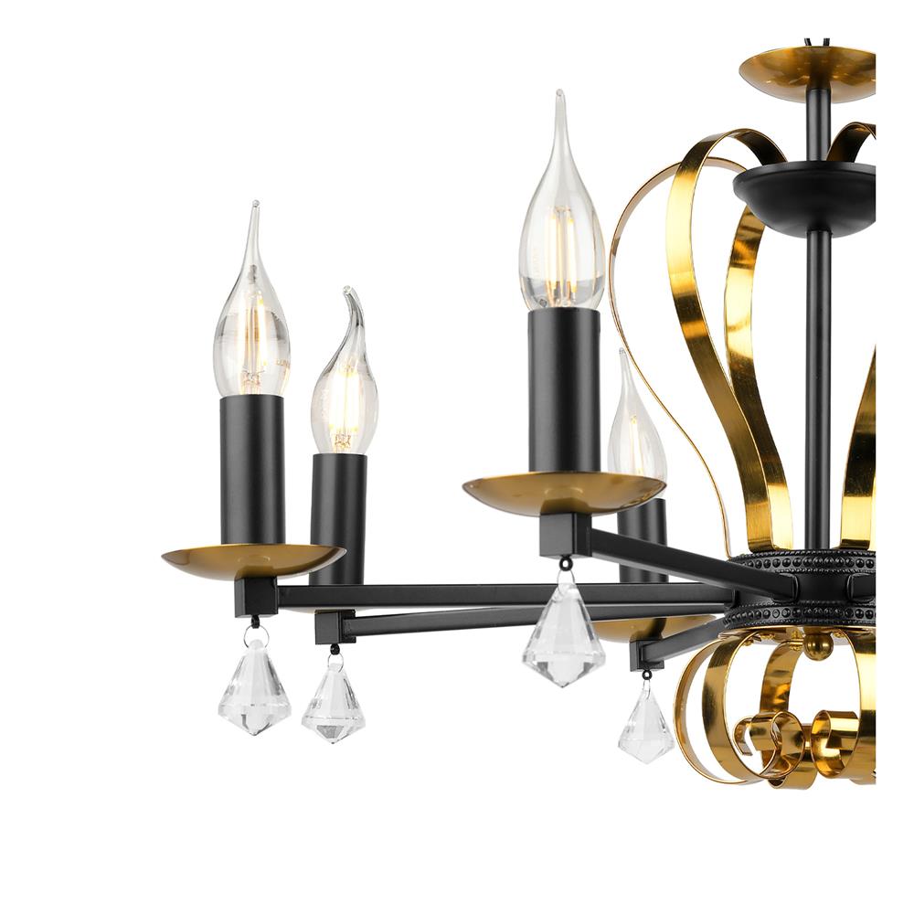 ไฟช่อ LUMAX 01-03129 สีดำ/ทอง 8 หัว