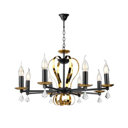 ไฟช่อ LUMAX 01-03129 สีดำ/ทอง 8 หัว_0