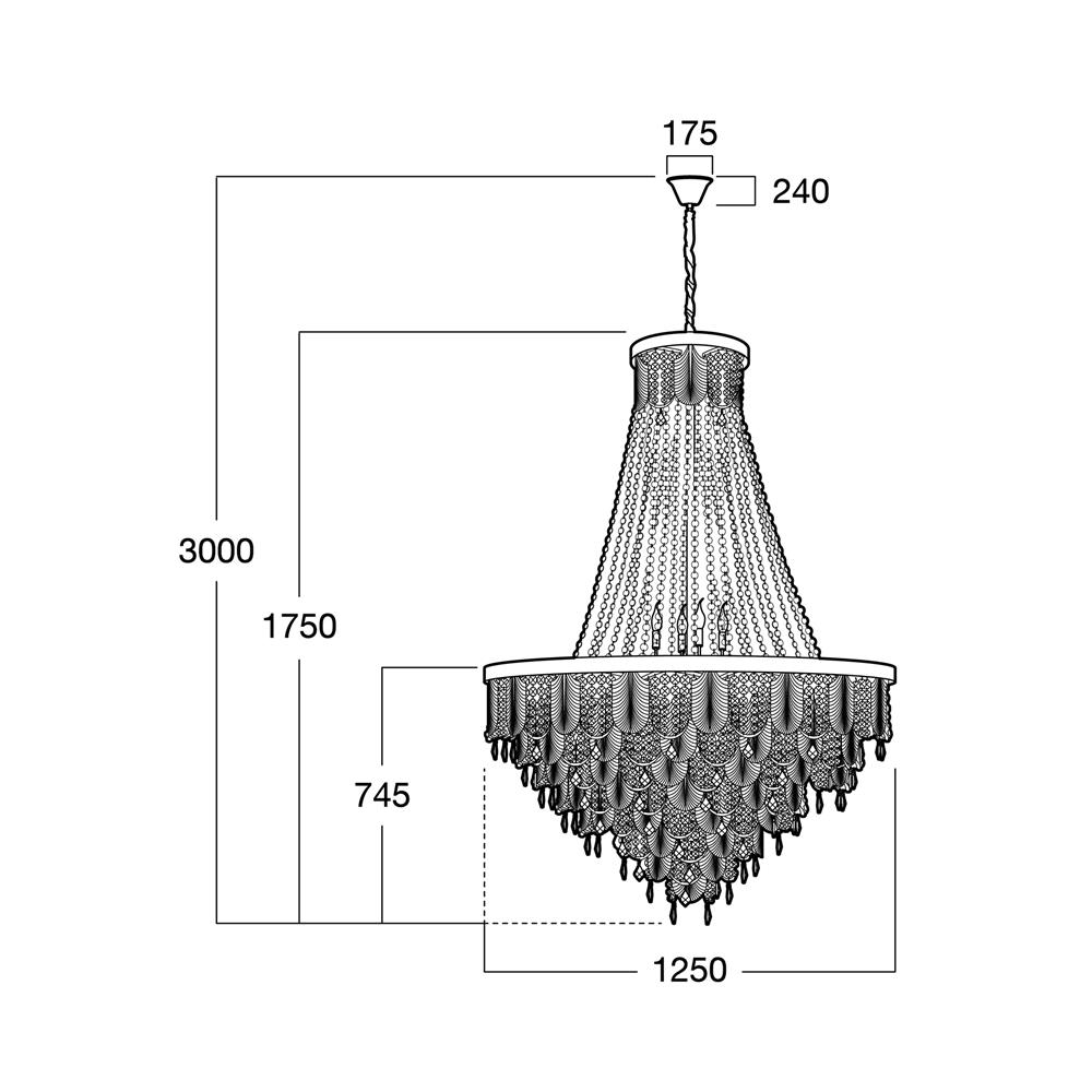 ไฟช่อ L&E 01-03113 สีทอง/ใส 49 หัว