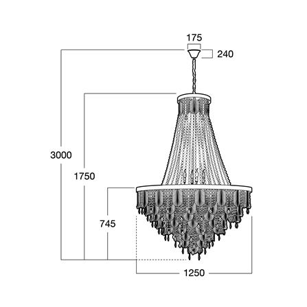 ไฟช่อ L&E 01-03113 สีทอง/ใส 49 หัว_4