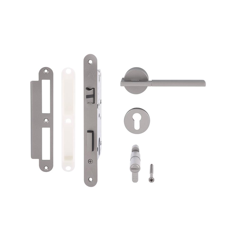 มือจับก้านโยกห้องทั่วไป MORTISE HAFELE 489.11.047 สีเทา/ดำ