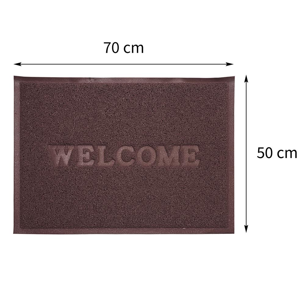 พรมเช็ดเท้าดักฝุ่น HOME LIVING STYLE S.WELCOME 50X70 ซม. สีน้ำตาล