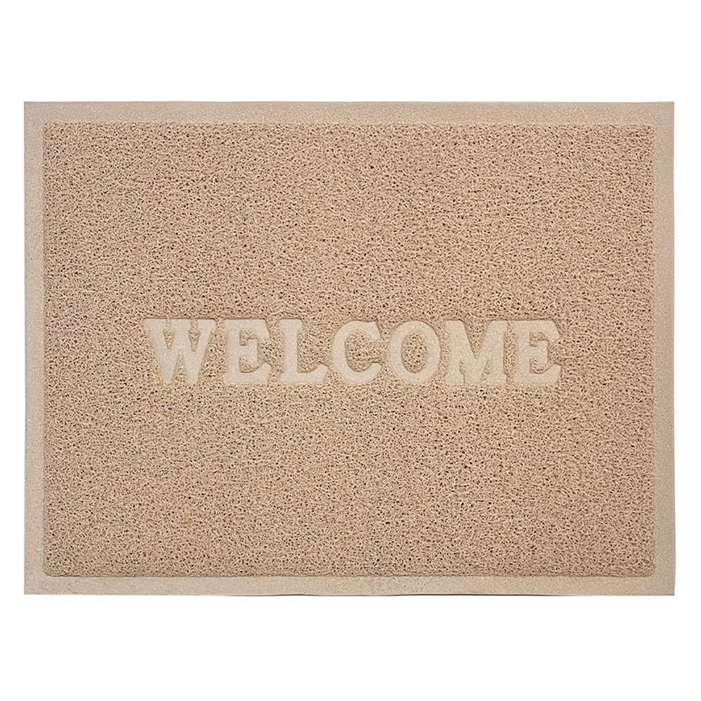 พรมเช็ดเท้าดักฝุ่น HOME LIVING STYLE S.WELCOME 60X80 ซม. สีเบจ_0